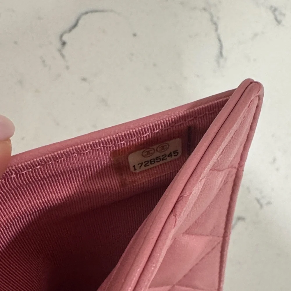 Chanel Pink Quilted Leather Wallet - Picture 9 of 11